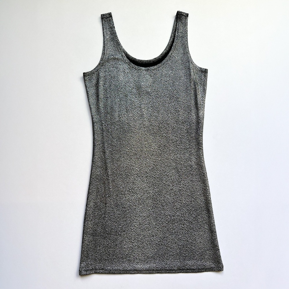 Y2K Wet Seal Silver Metallic Bodycon Dress